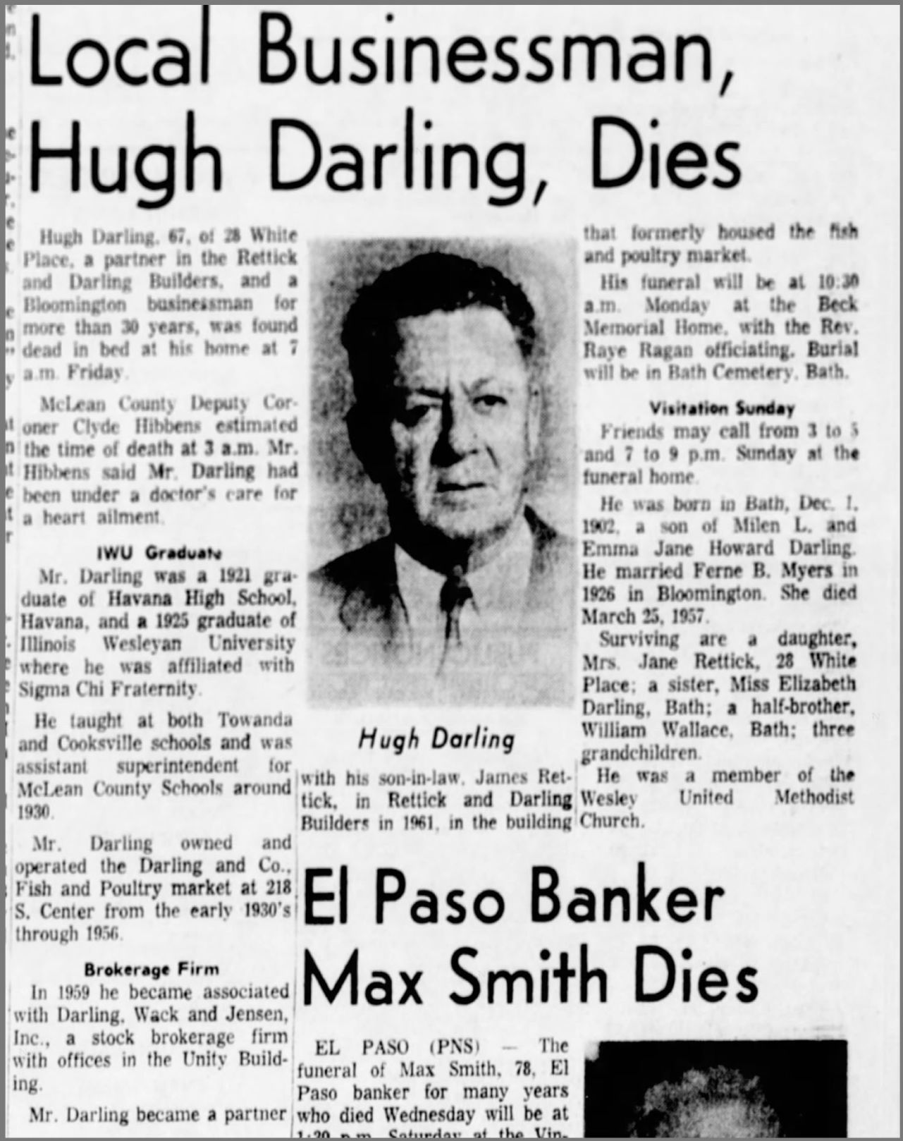 Local Businessman, Hugh Darling, Dies